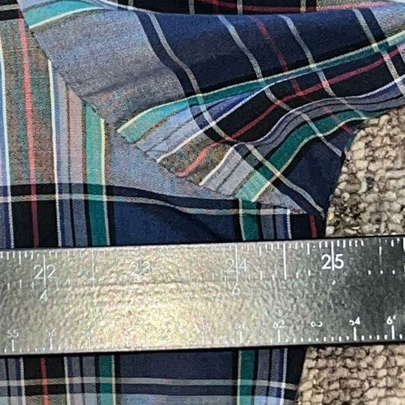 Wrangler Men’s Size XL Plaid Pearl Snap Shirt‎ Blue Multicolor Thin Rockabilly - Picture 3 of 5